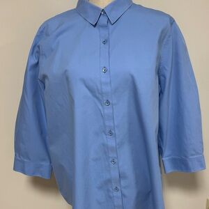 Coldwater Creek Sky Blue Shirt 3/4 Sleeve XL